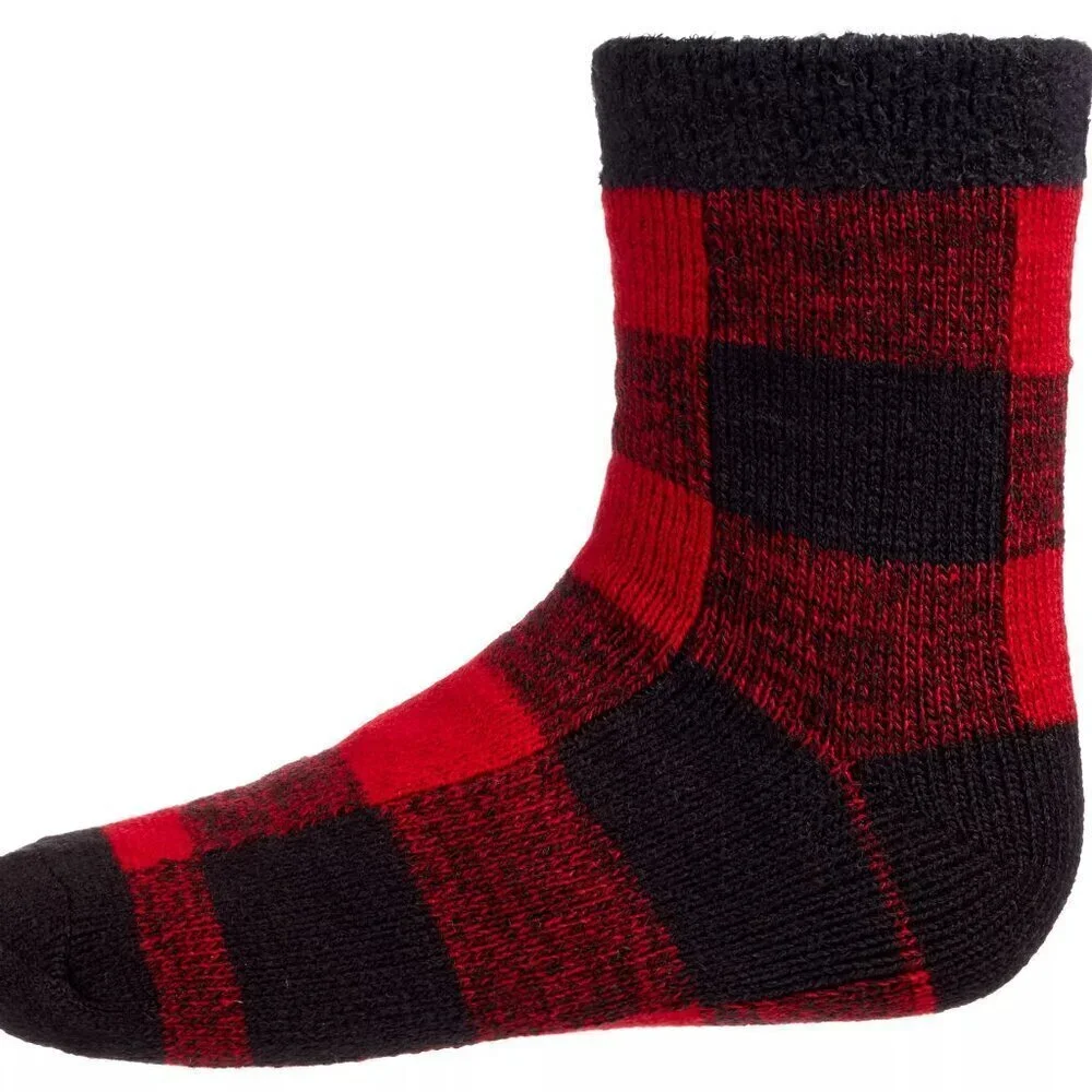 NWT Northeast Outfitters Youth Neo Cozy Cabin Buffalo Plaid Aloe Crew So…